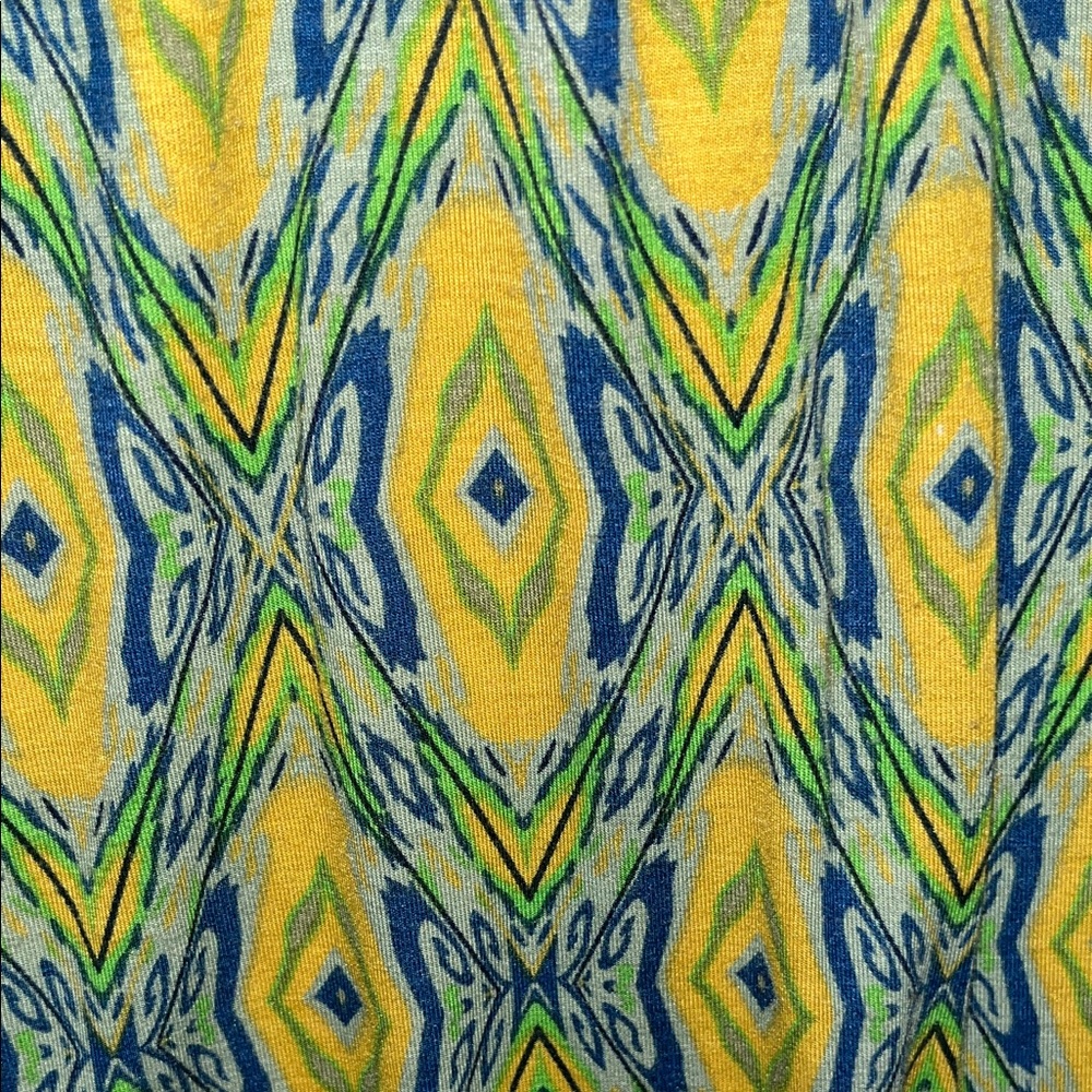 Vintage Pink Rose Vibrant Yellow and Green Maxi Dress - Picture 6 of 15